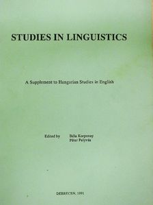 Korponay Béla - Studies in linguistics [antikvár]