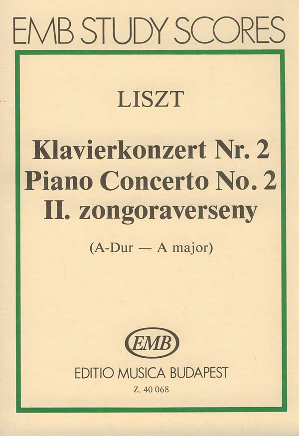 LISZT - II. ZONGORAVERSENY (A-DUR) KISPARTITÚRA (SULYOK IMRE)