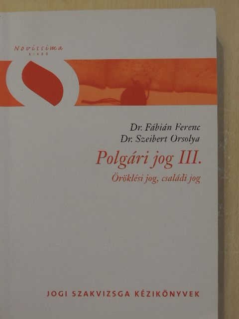 Dr. Fábián Ferenc - Polgári jog III. [antikvár]