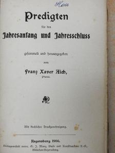 Predigten für den Jahresangand und Jahresschluss (gótbetűs) [antikvár]