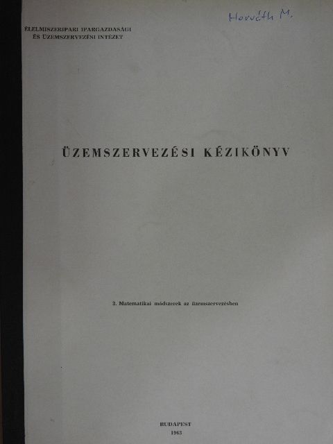 Üzemszervezési kézikönyv 3. [antikvár]
