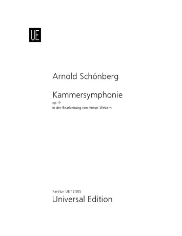 SCHÖNBERG ARNOLD - KAMMERSYMPHONIE OP. 9 BEARBEITUNG VON ANTON WEBERN PARTITUR
