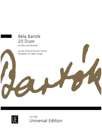 BARTÓK - 20 DUOS FÜR FLÖTE UND KLARINETTE AUS DEN 44 DUOS FÜR ZWEI VIOLINEN (MARCIN LANGER)