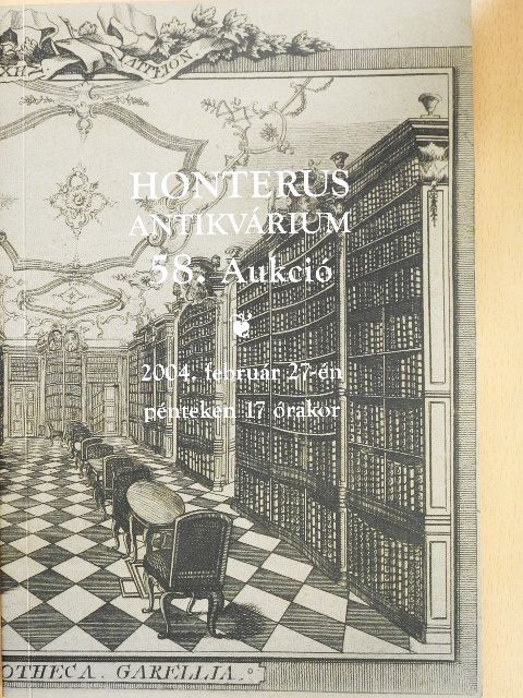 Honterus Antikvárium 58. Aukció [antikvár]