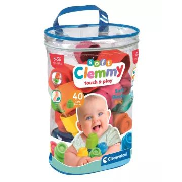 Clemmy: Puha bébi építőkocka - 40 db-os