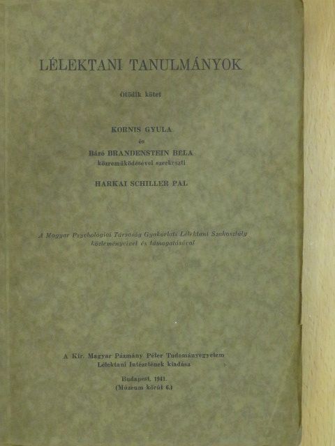 Dékány István - Lélektani tanulmányok V. [antikvár]