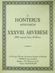 A Honterus Antikvárium XXXVIII. árverése [antikvár]