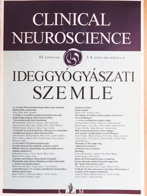Emed Alexander - Ideggyógyászati Szemle 2008. március 30. [antikvár]