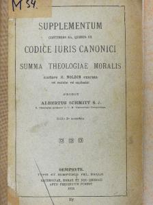 Supplementum continens ea, quibus ex Codice Iuris Canonici Summa Theologiae Moralis auctore H. Noldin exarata vel mutatur vel explicatur [antikvár]