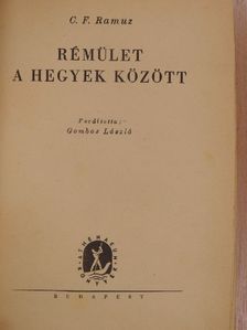 C. F. Ramuz - Rémület a hegyek között [antikvár]
