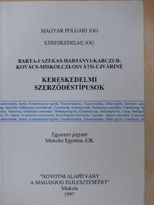 Barta Judit - Kereskedelmi szerződéstípusok [antikvár]