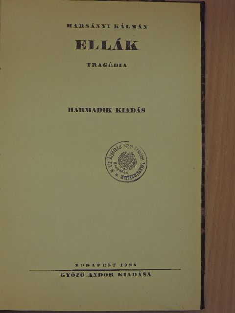 Harsányi Kálmán - Ellák [antikvár]