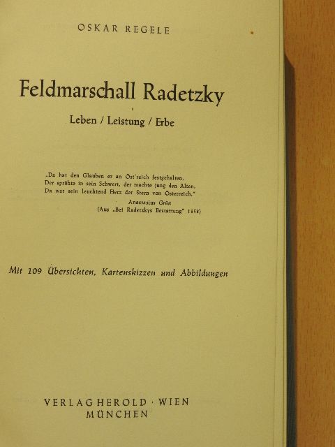 Oskar Regele - Feldmarschall Radetzky [antikvár]