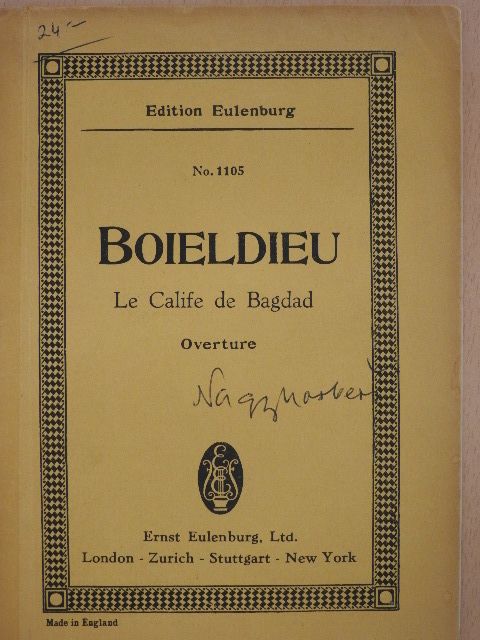 Francois-Adrien Boieldieu - Overture to the comic Opera Le Calife de Bagdad [antikvár]