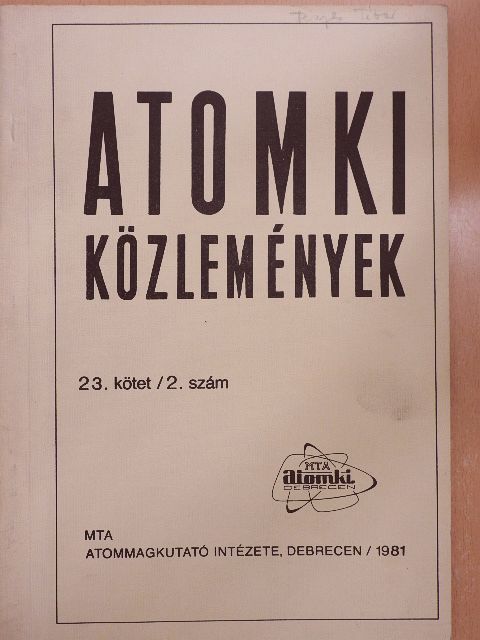 Balogh K. - Atomki Közlemények 1981/2.  [antikvár]