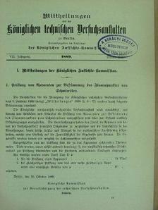 A. Martens - Mittheilungen aus den Königlichen technischen Versuchsanstalten zu Berlin 1889/3. (gótbetűs) [antikvár]