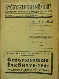 Török Árpád - Gyógyszerészi Közlöny 1940. november 23. [antikvár]