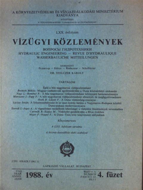 Breinich Miklós - Vízügyi Közlemények 1988/4. [antikvár]
