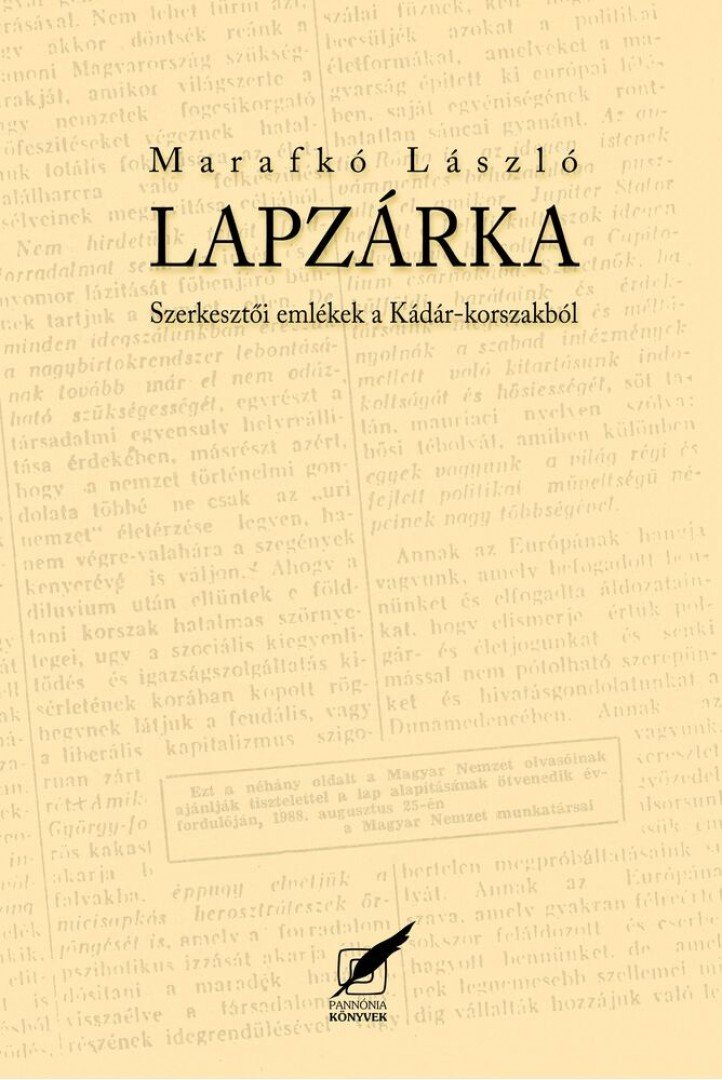 Marafkó László - Lapzárka - Szerkesztői emlékek a Kádár-korszakból [antikvár]