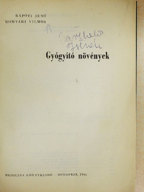 Rápóti Jenő - Gyógyító növények [antikvár]