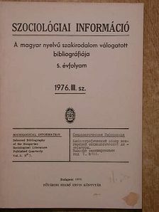 Szociológiai információ 1976/3. [antikvár]