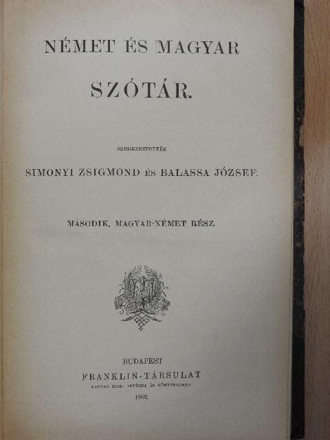 Német és magyar szótár II. [antikvár]