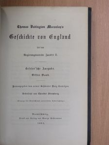Thomas Babington Macaulay - Geschichte von England XI. (gótbetűs) [antikvár]