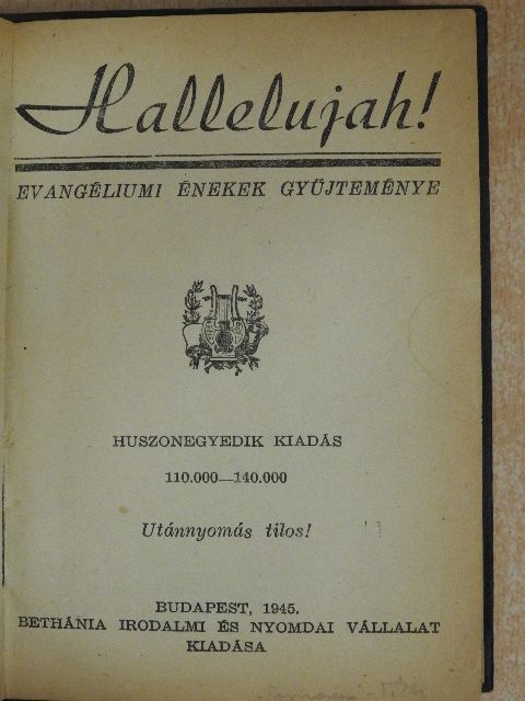 Hallelujah!/Énekem az úr! [antikvár]
