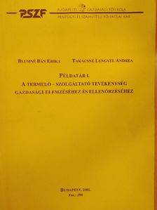 Blumné Bán Erika - Példatár I. - A termelő-szolgáltató tevékenység gazdasági elemzéséhez és ellenőrzéséhez [antikvár]