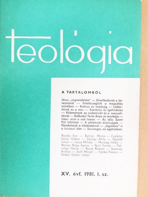 Bozóky Éva - Teológia 1981/1. [antikvár]
