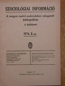 Szociológiai információ 1976/2. [antikvár]