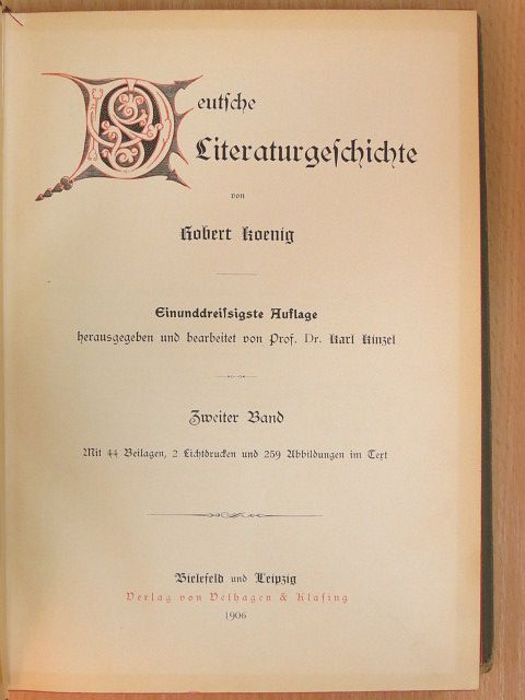 Prof. Dr. Karl Kinzel - Deutsche Literaturgeschichte II. (gótbetűs) (töredék) [antikvár]