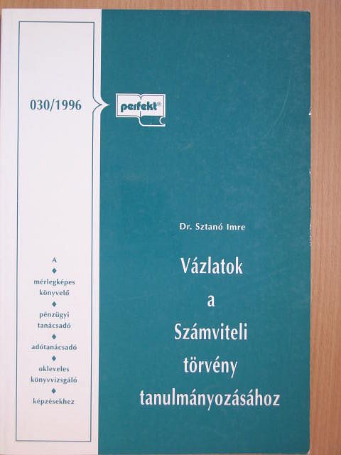 Dr. Sztanó Imre - Vázlatok a Számviteli törvény tanulmányozásához [antikvár]