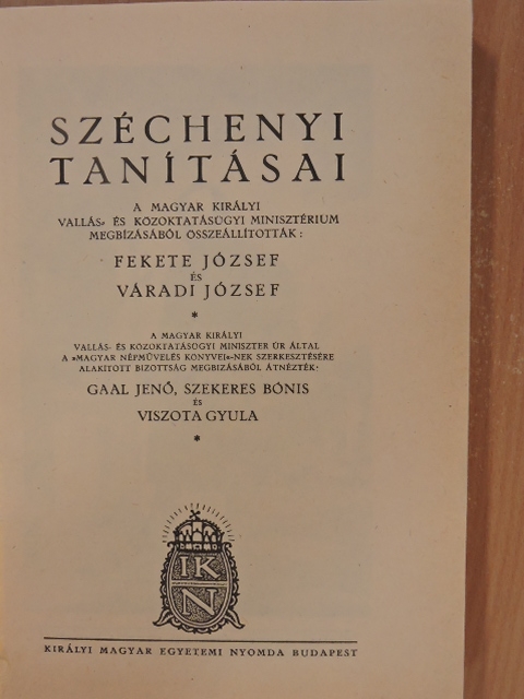 Széchenyi tanításai [antikvár]