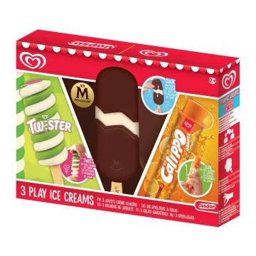 Játékfagyi-készlet (Twister, Magnum, Calippo)