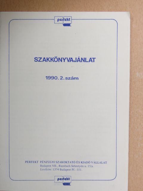Szakkönyvajánlat 1990/2.  [antikvár]