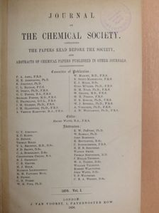 D. Bendix - Journal of the Chemical Society 1876. [antikvár]