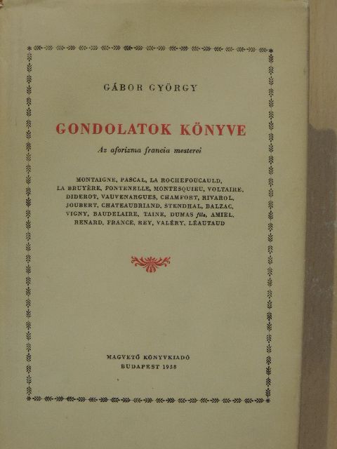Balzac - Gondolatok könyve [antikvár]