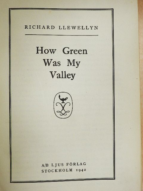 Richard Llewellyn - How green was my valley [antikvár]