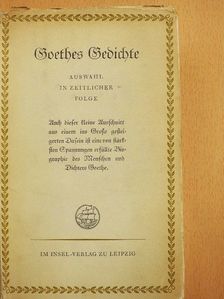 Johann Wolfgang Goethe - Goethes Gedichte [antikvár]