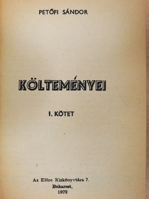 Petőfi Sándor - Petőfi Sándor költeményei I. [antikvár]