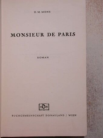 H. M. Mons - Monsieur de Paris [antikvár]