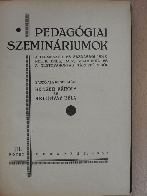 Kiss Emilia - Pedagógiai szemináriumok III. [antikvár]