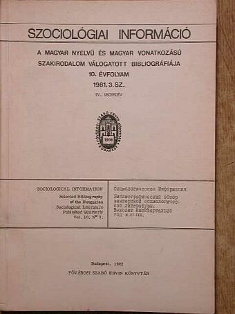 Szociológiai információ 1981/3. [antikvár]