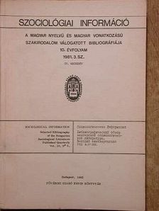 Szociológiai információ 1981/3. [antikvár]