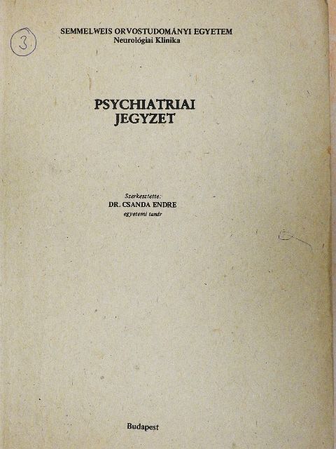 Berghammer Rita - Psychiatriai jegyzetek [antikvár]