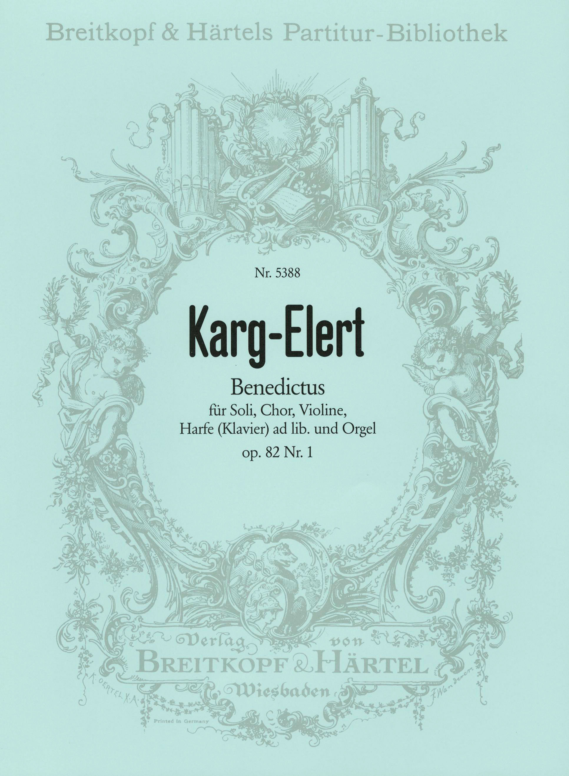 KARG-ELERT - BENEDICTUS FÜR SOLI,CHOR,VIOLINE,HARFE (KLAVIER) AD.LIB.U.ORG.OP.82 NO.1