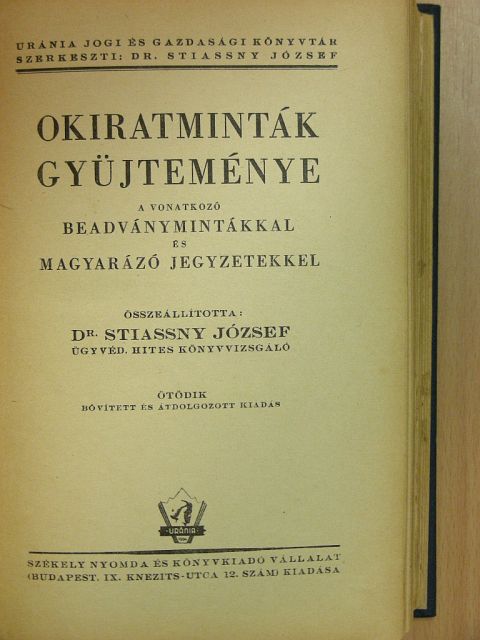 Okiratminták gyüjteménye [antikvár]