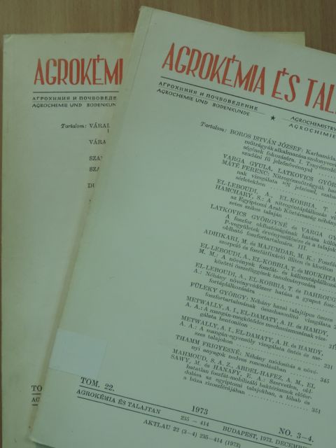 Balla Alajosné - Agrokémia és talajtan 1973/1-4. [antikvár]