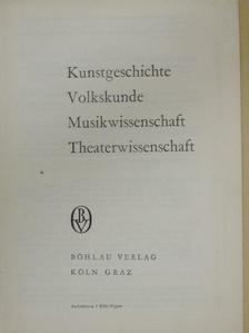 Kunstgeschichte, Volkskunde, Musikwissenschaft, Theaterwissenschaft [antikvár]